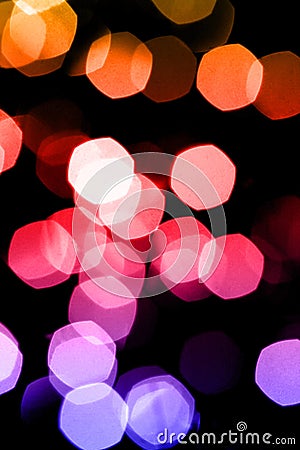 Night or festive party concept: abstract background glitter bright bokeh lights Stock Photo