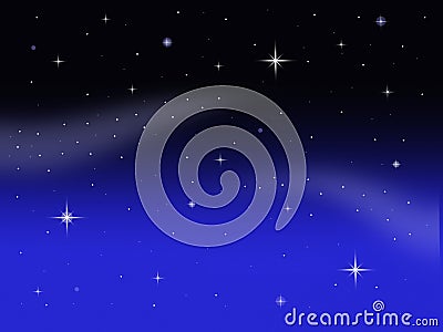 Night galaxy sky with planets and stars Stock Photo