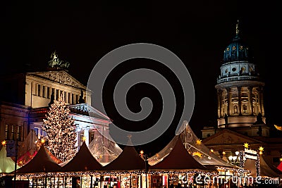 Night at Gendarmenmarkt Stock Photo