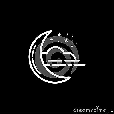 Night icon moon cloud and star vector Vector Illustration