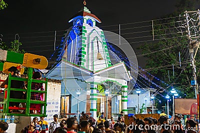 Night image of Shiva Temple, India Editorial Stock Photo