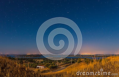 Night Landscape from Monsaraz Stock Photo