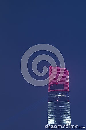 Night light show of Shanghai Tower Editorial Stock Photo