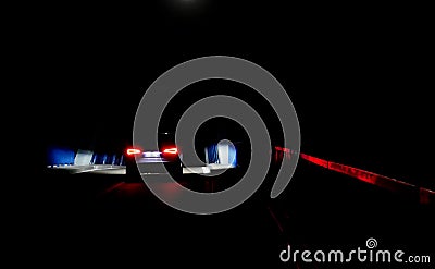 Night driver with a fast car Stock Photo