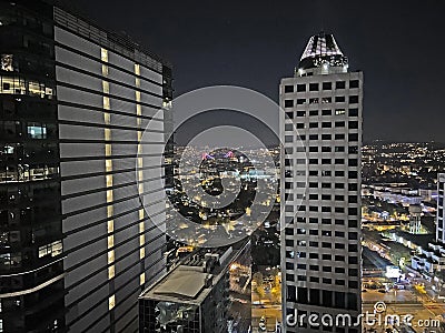 Night look with buildings city life 7 Editorial Stock Photo