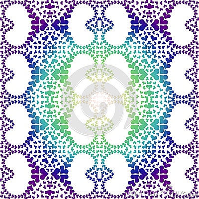 Night mandala hearts pattern seamless texture Stock Photo