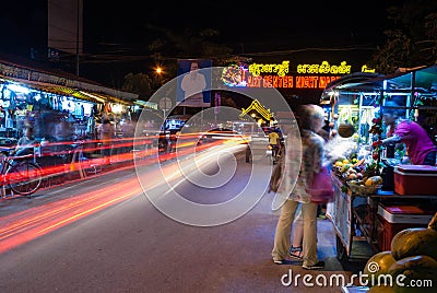 Night market Cambodia Editorial Stock Photo