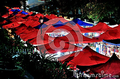 Night Market in Laos Editorial Stock Photo