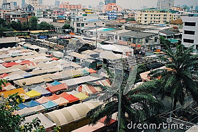 Night market in Thailand, peaceful atmosphere in the daytime Editorial Stock Photo
