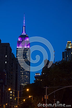 Night in metropolis midtown New York city building dusk skyline Editorial Stock Photo