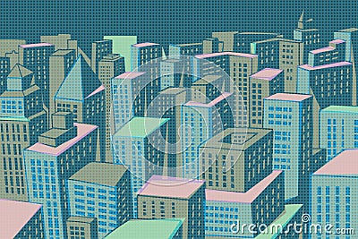 Night modern city panorama Vector Illustration