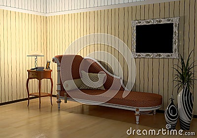 Night modern interior Stock Photo