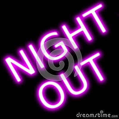 Night out neon sign retro design Stock Photo