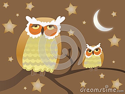 Night Owls Vector Illustration