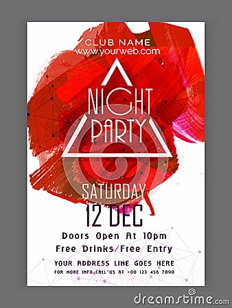 Night Party celebration Flyer or Banner. Stock Photo