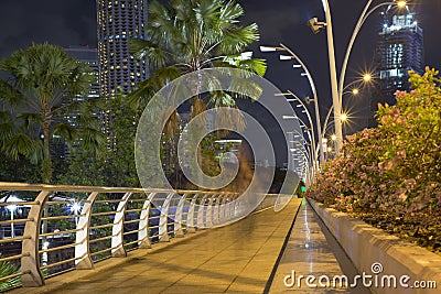 Night pathway in Singapore Stock Photo