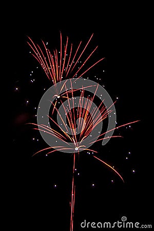 Populous festive fireworks Stock Photo