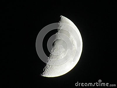 Night photo of half moon Stock Photo