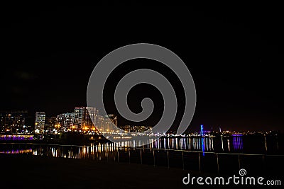 Night photo of the satellite city Penza Stock Photo