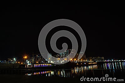 Night photo of the satellite city Penza Stock Photo