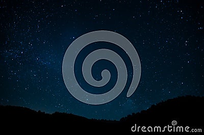 Night photograph depicting stars. Night cosmic sky. Astrophotography Stock Photo