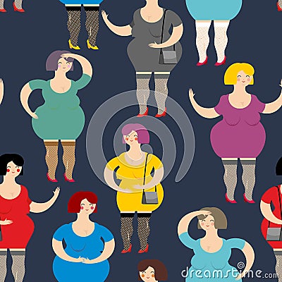 Night Prostitute seamless pattern. Many women are whores. Funny Vector Illustration