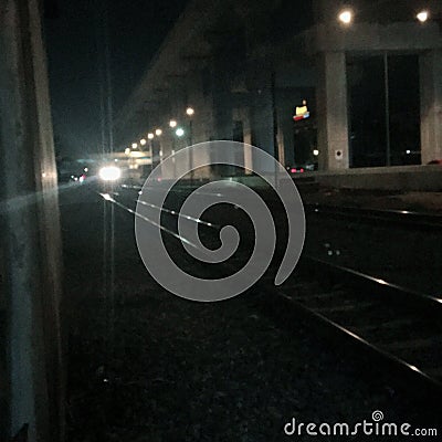 night railway Stock Photo