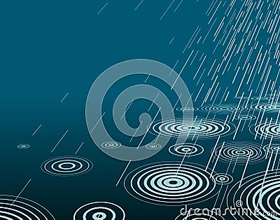 Night rain Vector Illustration