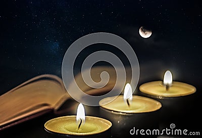 Night reading Stock Photo