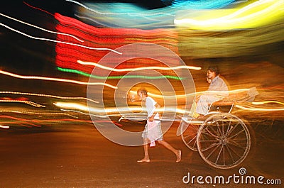 Night rickshaw, India Editorial Stock Photo