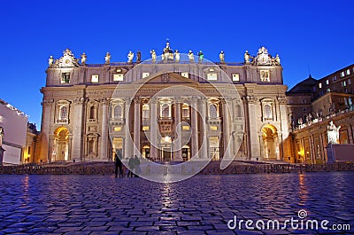 Night in Saint Peter Square Editorial Stock Photo