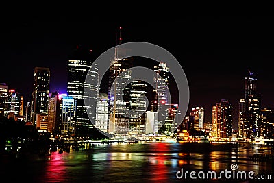 Night scene of Brisbane City, Queensland Editorial Stock Photo