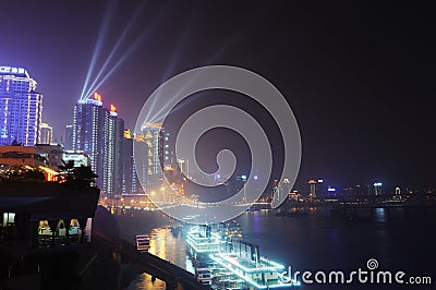 Night Scene of Chongqing port Editorial Stock Photo