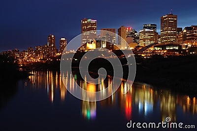 Night scene of edmonton Stock Photo