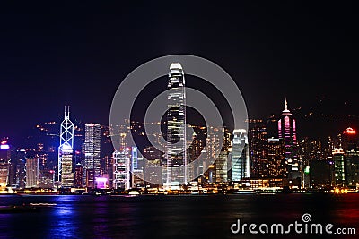 Night scene in Hong Kong Stock Photo