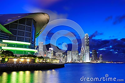 Night scene of Hong Kong Stock Photo