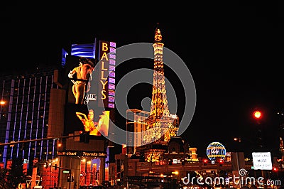 Night Scene Las Vegas Editorial Stock Photo