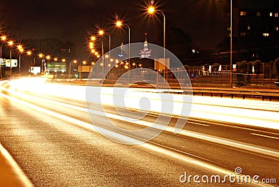 Night scene of motion blurred Editorial Stock Photo