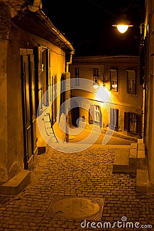 Night scene from an old town Stock Photo