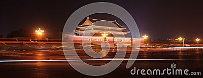 Night scene of the Tiananmen Gate Editorial Stock Photo