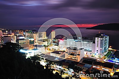 Night scenery of Kota Kinabalu City Stock Photo