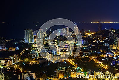 The night scenes in Pattaya City Editorial Stock Photo