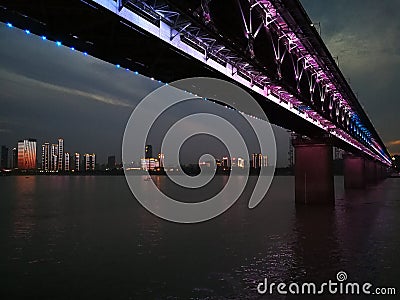 Night scenes of the Yangtze river changjiang Stock Photo