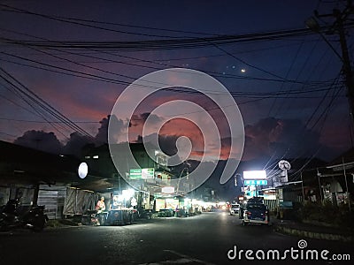 at night at senggol market, pupuan village, tabanan, bali Stock Photo