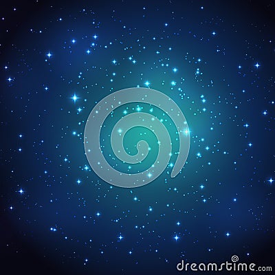 Night shining starry sky background. Vector Illustration Stock Photo