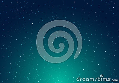 Night shining starry night sky with stars universe space infinity and starlight on blue sky background. Galaxy and planets in Vector Illustration