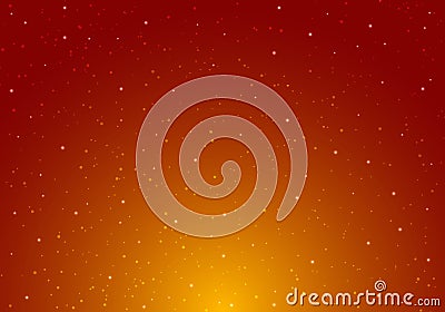 Night shining starry night sky with stars universe space infinity and starlight on red and orange background. Galaxy and planets Vector Illustration