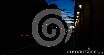 Night transport in Paris. Stock Photo