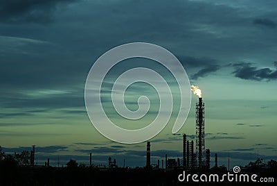 Associated petroleum gas combustion Stock Photo