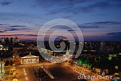 Night sity, view from roof Stock Photo